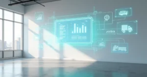 Painel central conectando áreas de finanças estoque logística e vendas em um ERP