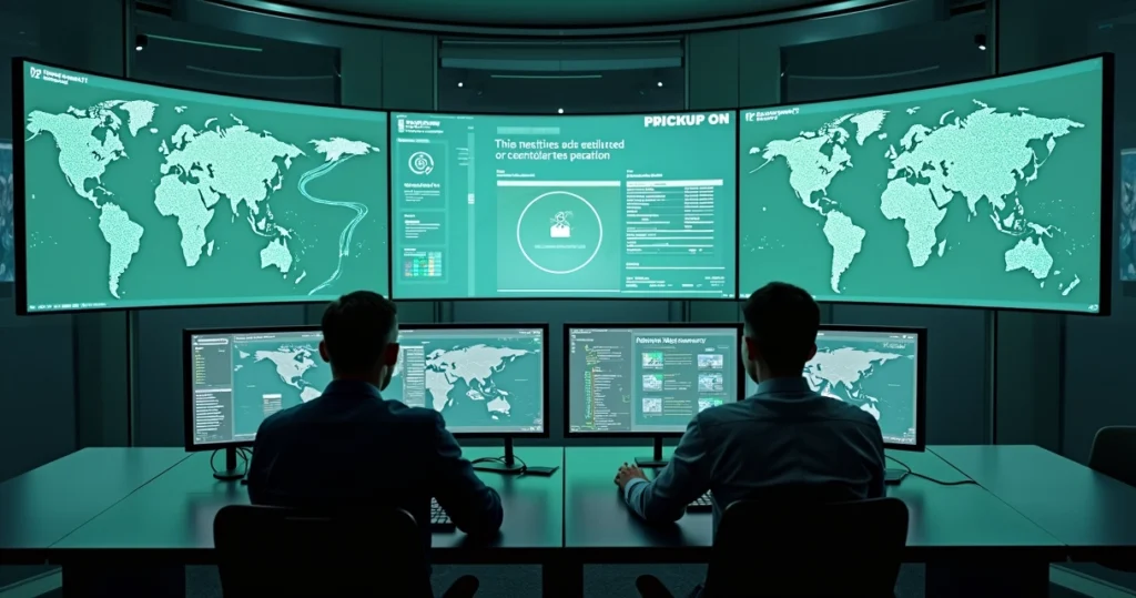 Painel digital exibindo status de backups e recuperação rápida em ambiente corporativo moderno